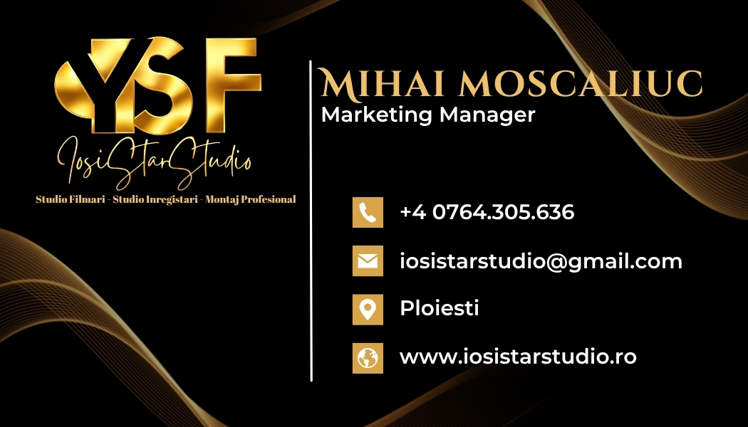 IosiStarStudio contact - filmări evenimente, videoclipuri muzicale și studio audio-video Ploiești
